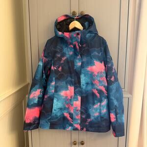 Smaining Light Graffiti Snowboard Jacket Women’s L Waterproof Insulated Ski Coat